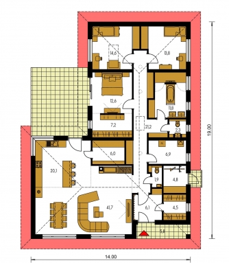Grundriss des Erdgeschosses - BUNGALOW 161